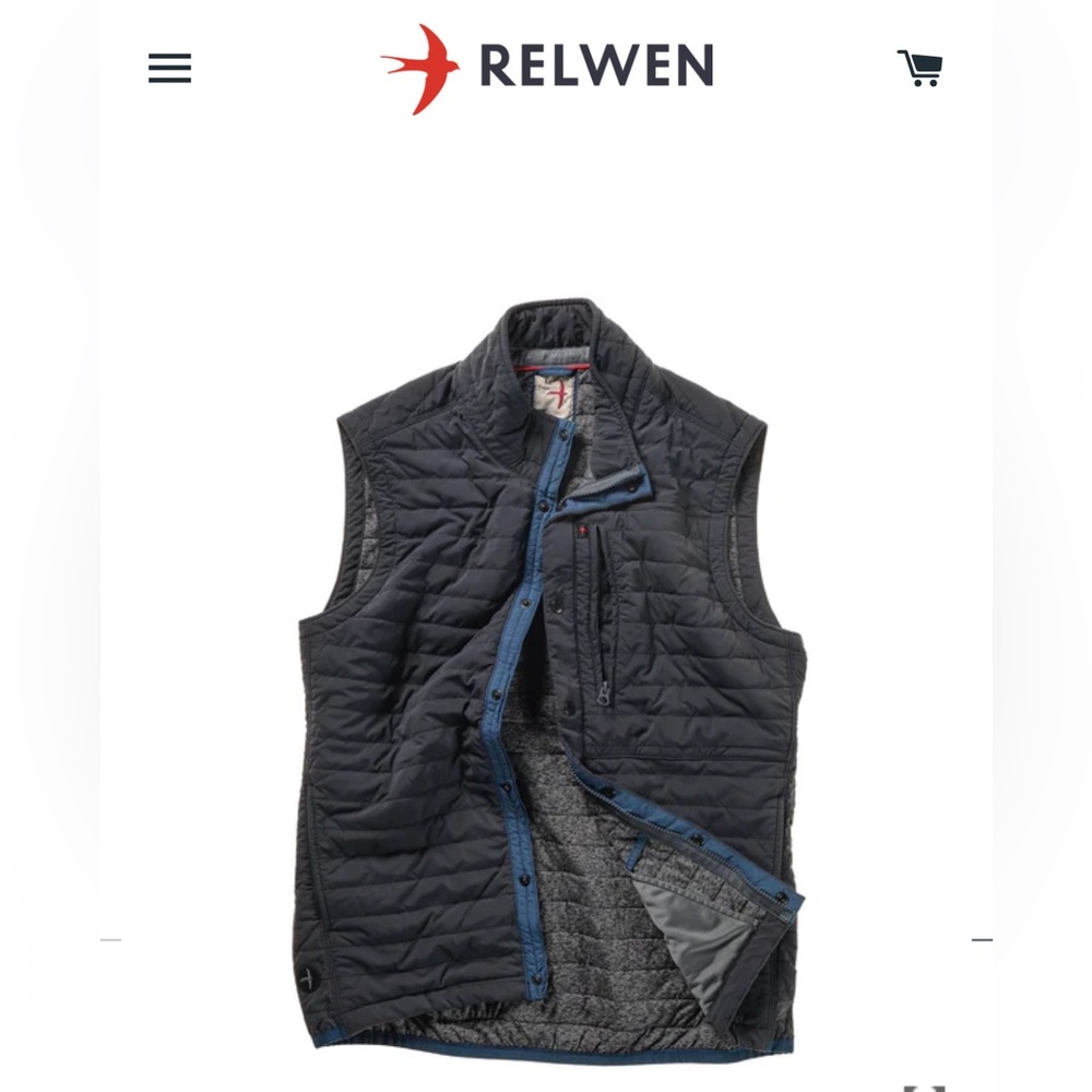 Relwen Men's Quilted Navy Packable Vest